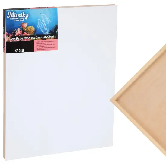 Creative Mark Mimik Recycled PET Cradled Canvas Panel 3/4" Depth - Medium-Textured Painting Board for Eco-Conscious Artists, 14.11 oz Triple-Acrylic-Primed Weight Mounted Canvas {2}