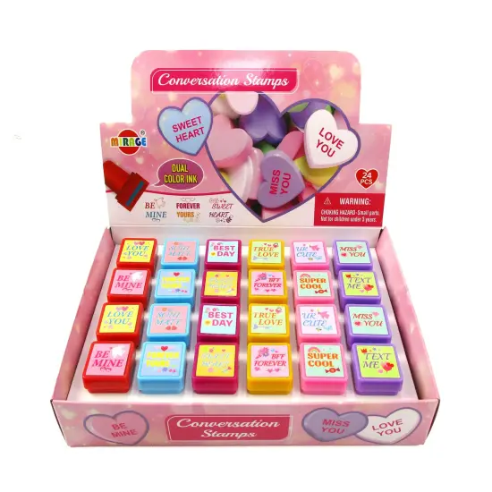 Valentine's Day Dual Color Self-Inking Stamper - 24 pcs {1}