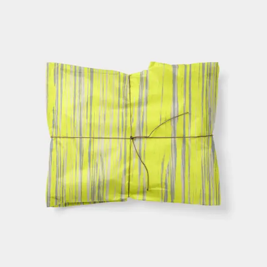 Yellow Streaked Abstract Wood Gift Wrap {1}