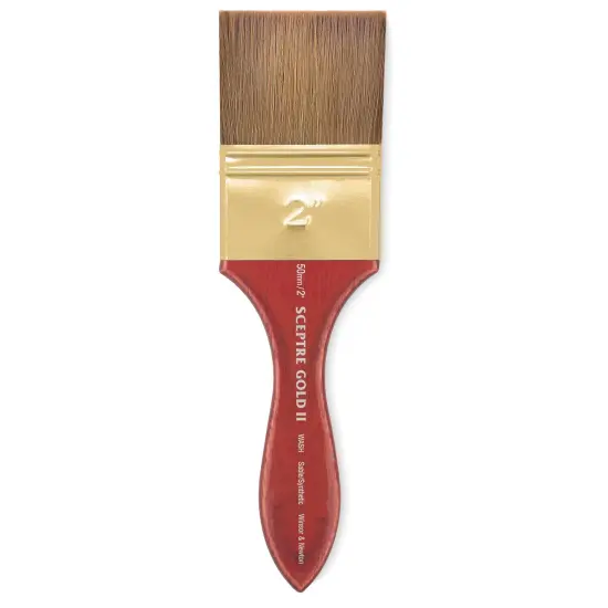 Winsor & Newton Sceptre Gold II Brush - Wash, Short Handle, Size 2" {1}