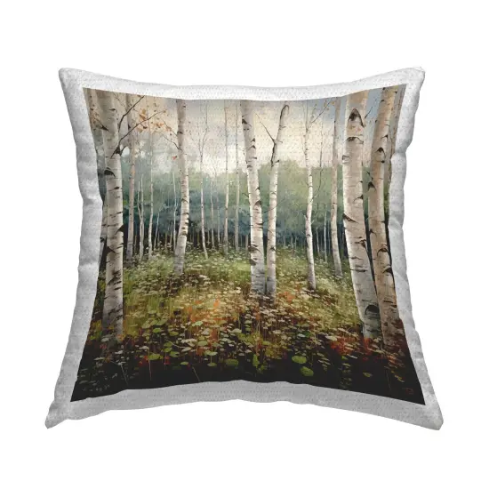 Birch Forest Grove Design by RB Outdoor Printed Pillow  {1}