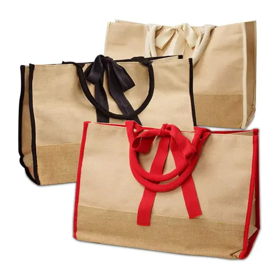 Jute Blend Tote Bag 17.5" x 8.5" x 11.5" Stylish and Eco-Friendly {2}