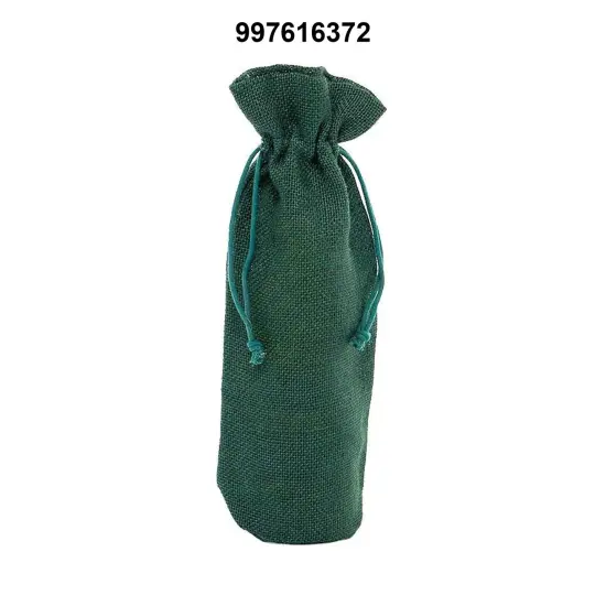 Simple Jute Wine Bag 6" x 3.5" x 14" Practical {3}