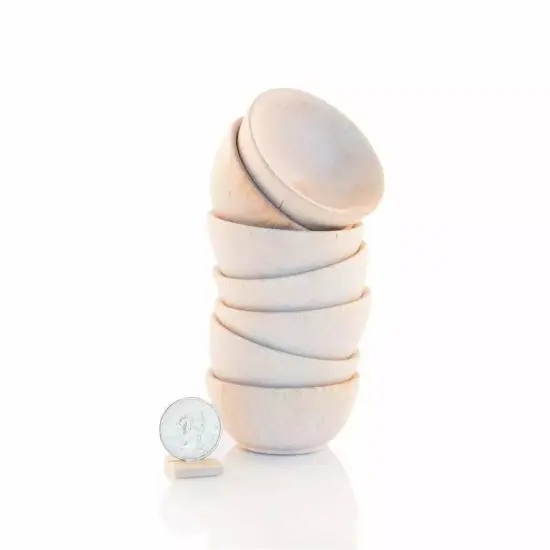 Kitcheniva 10 Pcs Unfinshed Wooden Bowls Kitchen Kids Wooden Toys Craft {2}