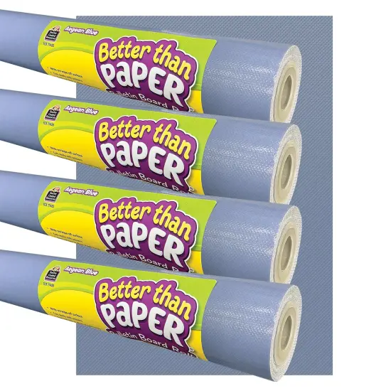 Better Than Paper&reg; Bulletin Board Roll, 4' x 12', Aegean Blue, 4 Rolls {1}