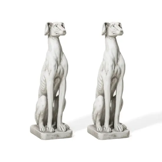 Set of 2 32''H MGO Sitting Dog Garden Statue {3}