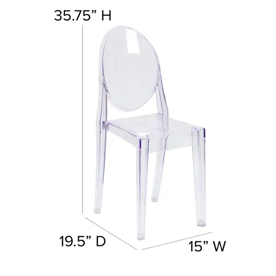 Emma and Oliver 4 Pack Ghost Side Chair Clear {4}