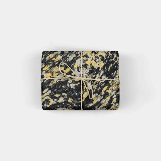 Gold and Black Wood Abstractions Gift Wrap {1}