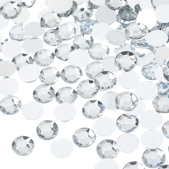 John Bead 8mm (SS39) Round Acrylic Flat Back Rhinestones, 1000pcs Crystal {1}