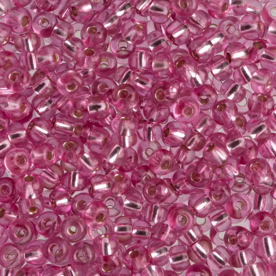 John Bead 6/0 Silver Lined Czech Glass Seed Beads, 100g Dyed Mauve {1}