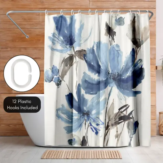 Americanflat 71" x 74" Shower Curtain, Blissful Blue by PI Creative Art {5}