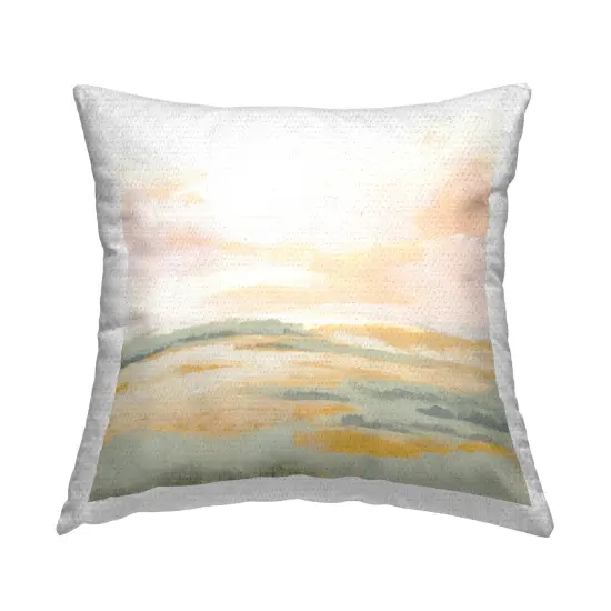 Pale Muted Landscape Design by June Erica Vess&nbsp; Outdoor Printed Pillow  {1}