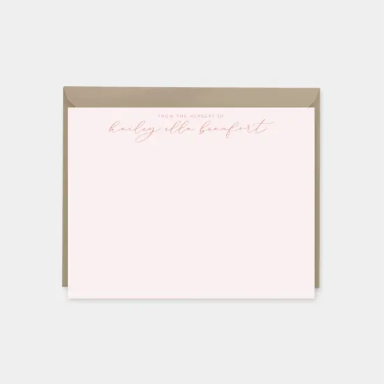 "Hello Baby!" Script Pink Note Cards {3}