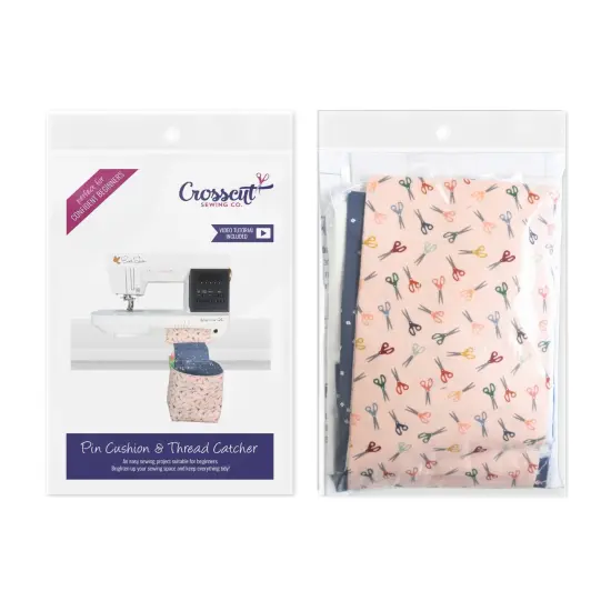 Crosscut Sewing Co.&reg; Pin Cushion & Thread Catcher Sewing Project Kit for Beginners with Fabric, Instructions and Video Scissors {2}