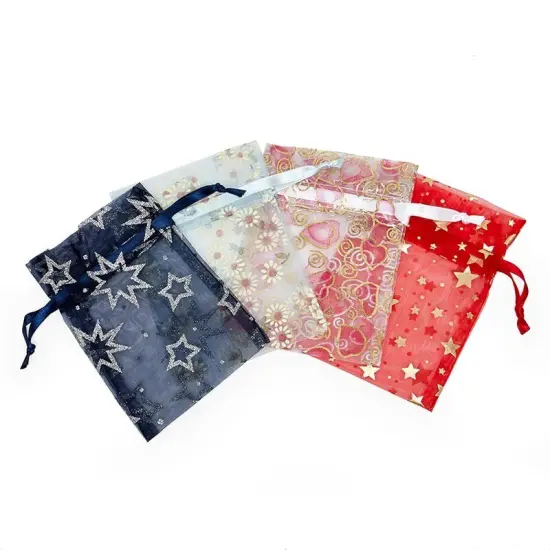 Printed Flat Organza Bag 3.5" x 5" Elegant and Stylish {4}