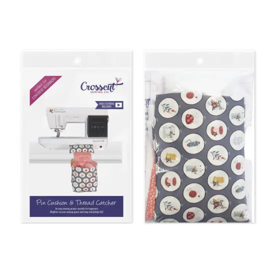 Crosscut Sewing Co.&reg; Pin Cushion & Thread Catcher Sewing Project Kit for Beginners with Fabric, Instructions and Video Hoops {2}