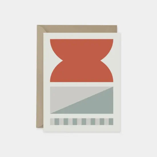 Terracotta & Blue Modern Geo Card {1}