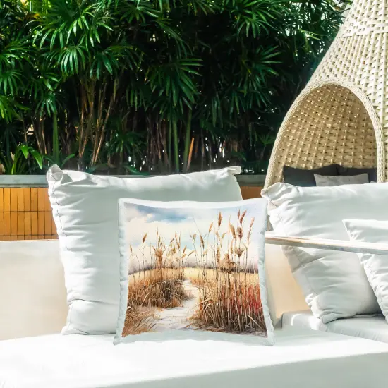 Country Stream with Reeds Design by RB Outdoor Printed Pillow  {2}