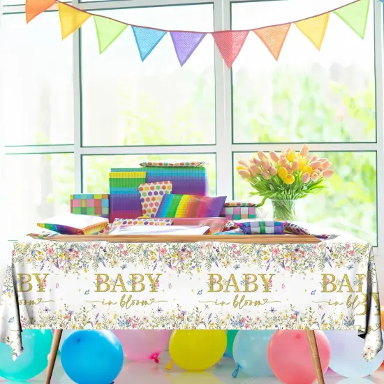 Wildflower Baby Shower Decorations Tablecloths {4}