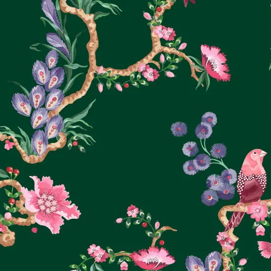Cath Kidston Birds & Berries Emerald Wallpaper {4}