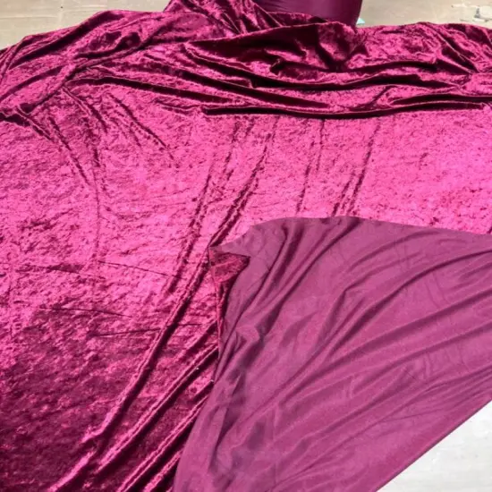 1 Yard Stretch Panne Velvet Velour Fabric for Loungewear & Dance 58/60" Width Burgundy {1}