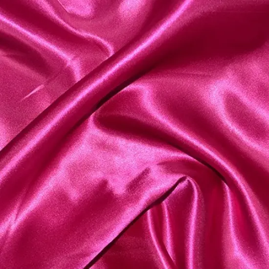 1 Yard Premium Satin Fabric Smooth Lustrous Material for Apparel, Gowns, and Event Decor 58/60" Width Fuchsia {1}