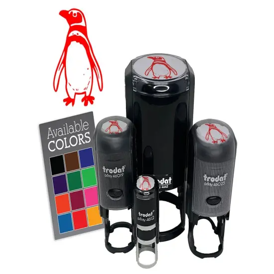 Realistic Magellanic Penguin Bird South America Self-Inking Rubber Stamp Dry Pad {7}