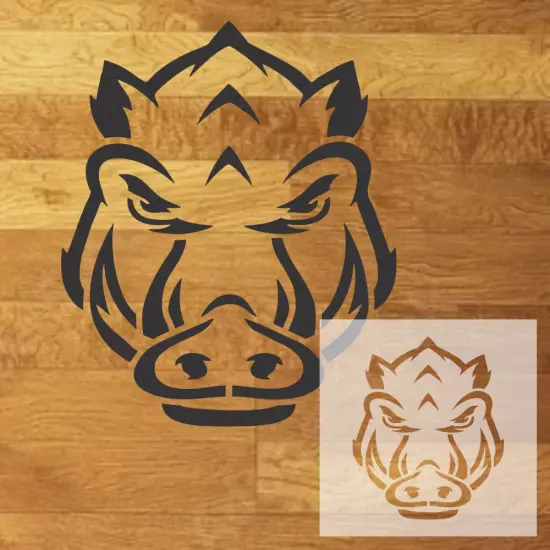 Hogs Mascot Athletic Stencil | High School Senior Parking Spot Stencil | Reusable Stencil | Stencil Ease | {1}