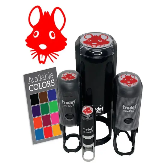 Ugly Rat Head Vermin Pest Cartoon Self-Inking Rubber Stamp Crafting Planners Brown {7}