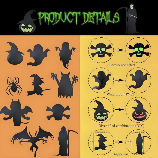 12 PCS Halloween Glow Party Hanging Swirls Decorations {3}