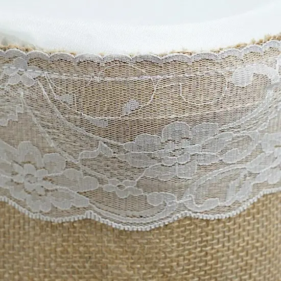 14 feet x 29" Natural Brown Burlap Banquet Trade Show Table Skirt - 168" x 29" {2}