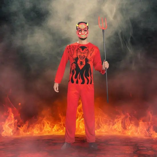 Retro Classic Red Devil Costume Adult {3}