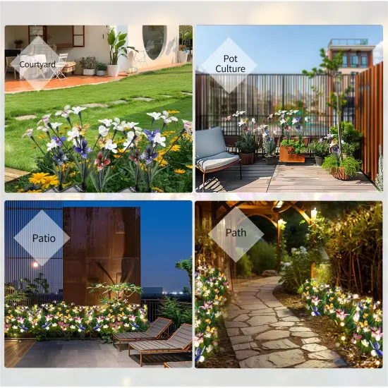 FENSAN Solar Garden Lights, Solar Lights Outdoor Garden, Garden Lights Solar Powered, Decor for Garden, Yard, Patio, Pathway, IP65 Waterproof, Solar Butterfly Lights Outdoor (2 Pack) {6}