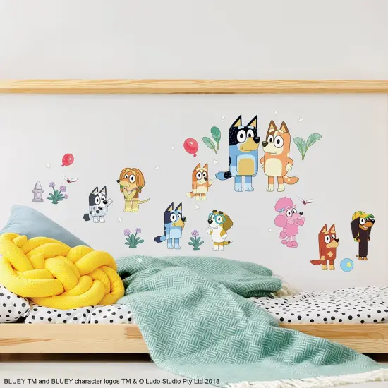 RoomMates Bluey Family and Friends Peel and Stick Wall Decals, RMK5457SCS {6}
