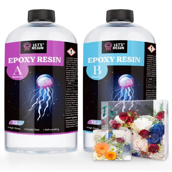 LET'S RESIN 1/2 Gallon Casting Epoxy Resin,Bubble Free & Crystal Clear Epoxy Resin Kit,2 Part Resin and Hardener for Jewelry Making,Crafts,Tumbler,Art {1}