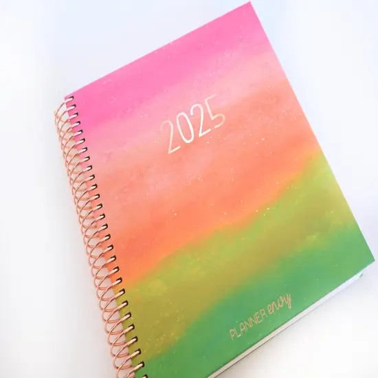 2025 Planner - Vertical Layout, Spiral Bound - "Rainbow Glitz" (#301) {2}