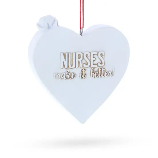 Best Nurse Ever Heart with Medical Tools Resin Christmas Ornament {4}