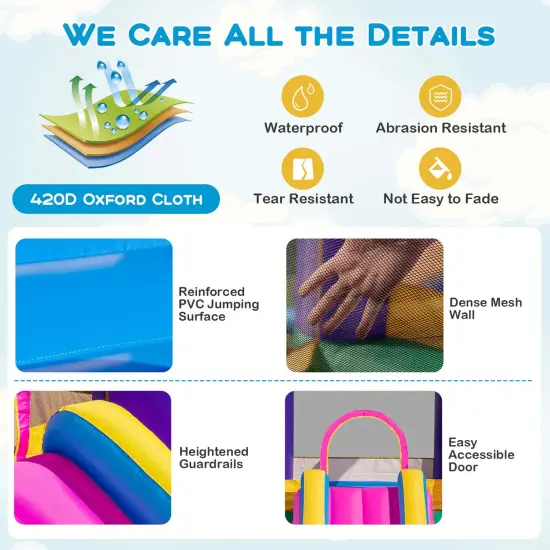 Costway 6-in-1 Kids Inflatable Bounce House with Slide Jumping Area Ball Pit Pools Castle {5}