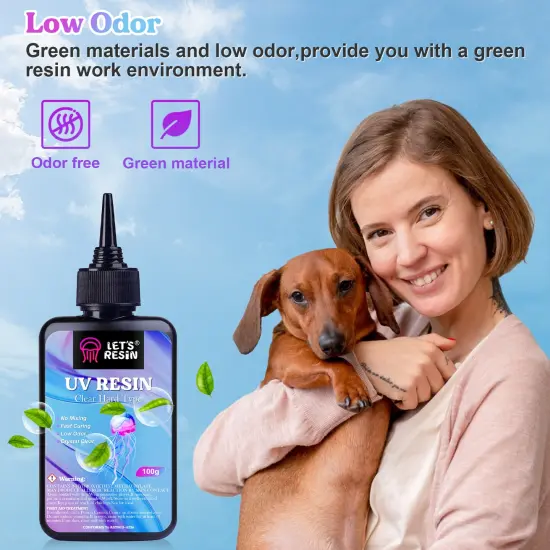 LET'S RESIN UV Resin, 300g Low Viscosity Crystal Clear Thin UV Resin Kit, Quick-Curing & Low Shrinkage Ultraviolet Epoxy Resin for Crafts, Casting, UV Resin Molds {3}