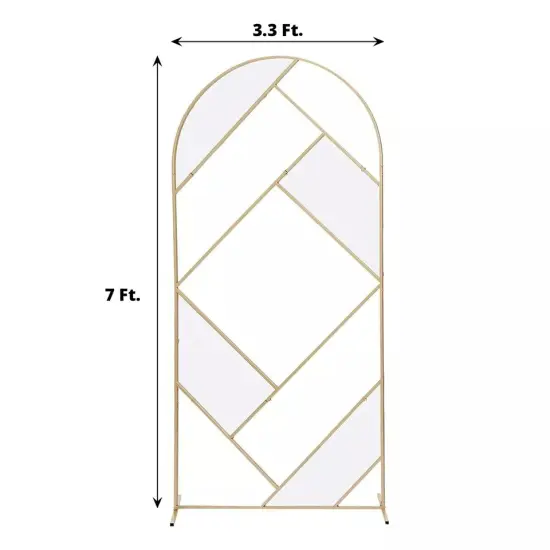 Gold 7 feet Metal Round Top Geometric Wedding BACKDROP STAND Party Decorations {3}