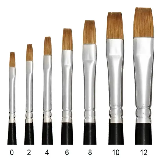 Trekell Sienna Synthetic Red Sable Long Handle Artist Brushes for Oil, Watercolor and Acrylic Painting {4}