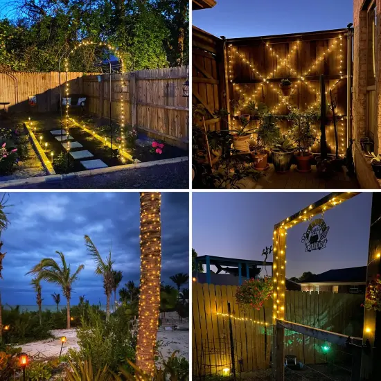 BHCLIGHT Solar String Lights Outdoor, 2 Pack 80FT 200 LED Solar Outdoor Christmas Lights, Waterproof Copper Wire 8 Modes Solar Fairy Lights for Garden Tree Wedding Christmas Tree Decorations (Warm White) {5}