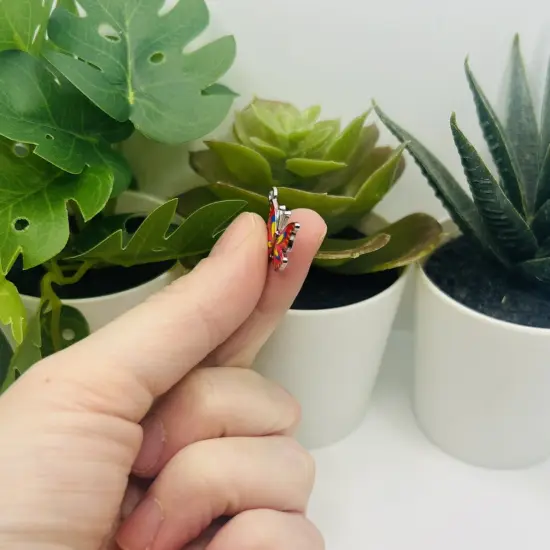 1, 4, 20 or 50 Pieces: Small Red Enamel Butterfly Charms {4}