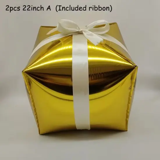 Golden Christmas Present Standing Foil Balloon Decoration F07M1-71 Gold {1}
