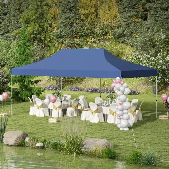Oxford Pop-Up Canopy Tent with UV and Height Adjustments Blue {2}