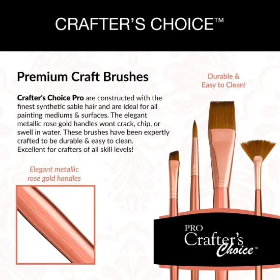 RCC PRO104-ZP | Crafter's Choice&trade; Pro 4pc Synthetic Sable Filbert Brush Set {4}