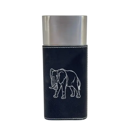 Cigar Case with Cutter - Elephant - Leather Rustic/Silver {3}