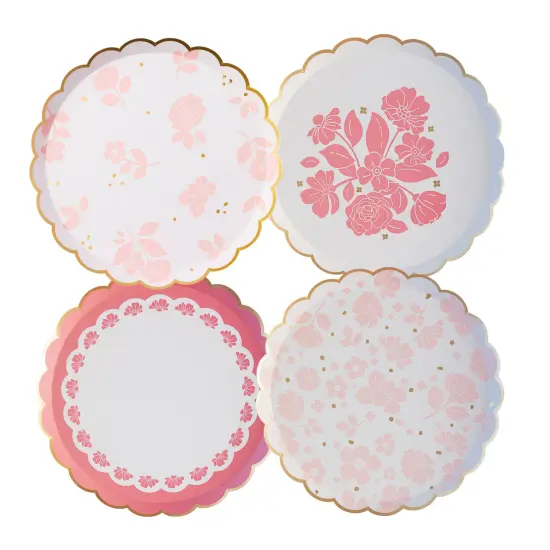 PETAL PINK ELEGANT FLORAL DESSERT PLATES {1}