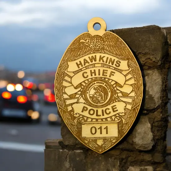 Ornament - Hawkins Chief of Police - Raw Wood 3x4.5in {4}