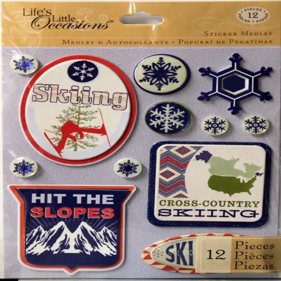 K & Company Life's Little Occasions Skiing Sticker Medley {1}